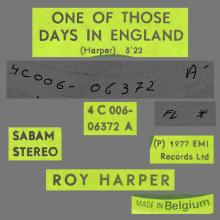 ROY HARPER - ONE OF THOSE DAYS IN ENGLAND - BELGIUM - 4C 006 - 06372 - pic 1