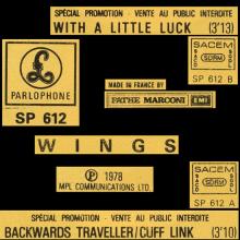 frprs1978  With A Little Luck / Backwards Traveller - Cuff Link SP 612 -promo - pic 3