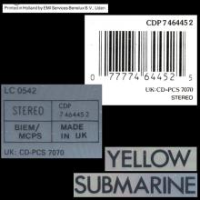 1987 uk10CD Yellow Submarine - CDP 7 46445 2 ⁄ CD-PCS 7070 / BEATLES CD DISCOGRAPHY UK - pic 1