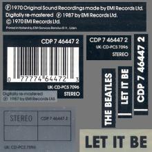 1987 uk113CD Let It Be - CDP 7 46445 2 ⁄ CD-PCS 7096 / BEATLES CD DISCOGRAPHY UK - pic 1