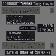 1979 03 23 WINGS GOODNIGHT TONIGHT ⁄ DAYTIME NIGHTIME SUFFERING - 12 YR 6023 - 12 INCH - UK - pic 3
