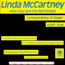 1980 07 18 LINDA McCARTNEY ALIAS SUZY AND THE RED STRIPES - SEASIDE WOMAN ⁄ B-SIDE TO SEASIDE - AMSP 7548 - 12 INCH - UK - pic 4