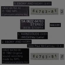 1982 03 29 PAUL McCARTNEY EBONY AND IVORY - 1A 062Z-64763 - 3 TRACKS 12 INCH - HOLLAND - pic 3