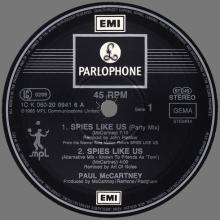 1985 11 18 PAUL McCARTNEY SPIES LIKE US PARTY MIX - 1C K 060 20 0941 6 - 4 TRACKS 12 INCH - GERMANY - pic 5
