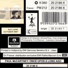 1987 11 16 PAUL McCARTNEY ONCE UPON A LONG AGO - K 060 20 2186 6 - 5 099920 21866 9 - 4 TRACKS 12 INCH - GERMANY / HOLLAND - pic 4