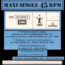1989 11 13 PAUL McCARTNEY OU EST LE SOLEIL ? - MAXI GINGLE 45 RPM - 052 20 3413 6 - 3 TRACKS 12 INCH - SPAIN - pic 4