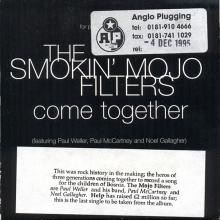 UK 1995 09 09 - THE SMOKIN' MOJO FILTERS - COME TOGETHER - CTPCD 1 - PROMO CD   - pic 2