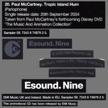UK 2004 00 00 - ESOUND.NINE SAMPLER 09 - PAUL MCCARTNEY -TROPIC ISLAND HUM ⁄ 7243 8 74879 2 5 - UK⁄IRELAND⁄EU  - pic 3