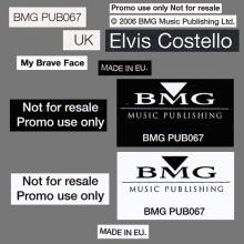 UK 2006 00 00 - MY BRAVE FACE - ELVIS COSTELLO - BMG PUB067 - PROMO CD - pic 9