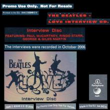 2006 11 20 - THE BEATLES - LOVE - INTERVIEW CD - 0946 3 83049 2 0 - PROMO CD - pic 6