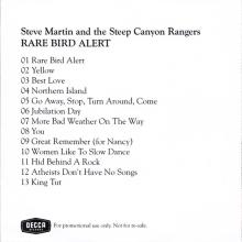 UK 2011 03 15 - RARE BIRD  ALERT  ⁄ STEVE MARTIN - BEST LOVE - PROMO CDR - pic 1