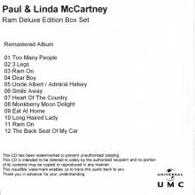 UK 2012 05 21 - PAUL & LINDA MCCARTNEY RAM DELUXE EDITION BOX SET - PROMO (5 CDR SET) - pic 3
