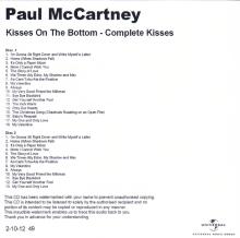 UK 2012 10 02 - PAUL MCCARTNEY - COMPLETE KISSES - KISSES AT THE BOTTOM ( iTUNES ) - UNIVERSAL PROMO 2CD - pic 2