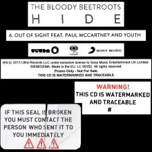 UK 2013 07 29 - THE BLOODY BEETROOTS - HIDE - OUT OF SIGHT FEAT. PAUL McCARTNEY AND YOUTH - UK - pic 1
