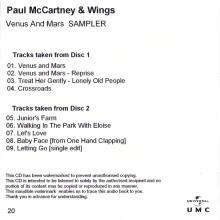 UK 2014 11 03 - PAUL MCCARTNEY & WINGS VENUS AND MARS - ARCHIVE COLLECTION - SAMPLER - PROMO CDR - pic 2