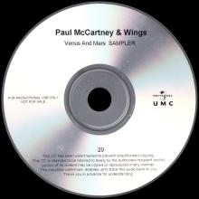 UK 2014 11 03 - PAUL MCCARTNEY & WINGS VENUS AND MARS - ARCHIVE COLLECTION - SAMPLER - PROMO CDR - pic 3