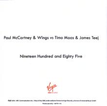 UK 2016 05 19 - 1985 PAUL McCARTNEY - WINGS vs. TIMO MAAS - JAMES TEEJ - PROMO - pic 1
