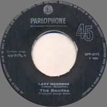 yu030 Lady Madonna ⁄ The Inner Light ⁄ SPP 8175  -BEATLES DISCOGRAPHY YUGOSLAVIA - pic 1
