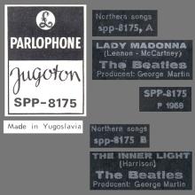 yu030 Lady Madonna ⁄ The Inner Light ⁄ SPP 8175  -BEATLES DISCOGRAPHY YUGOSLAVIA - pic 1