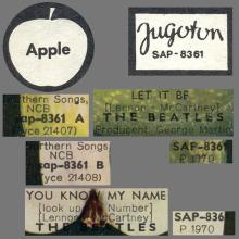 yu100 Let It Be ⁄ You Know My Name ⁄ SAP 8361  -BEATLES DISCOGRAPHY YUGOSLAVIA - pic 1