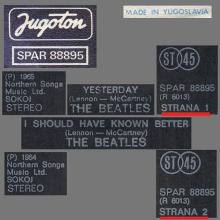 yu200 Yesterday ⁄ I Should Have Known Better ⁄ SPAR 88895 - R 6013  -BEATLES DISCOGRAPHY YUGOSLAVIA - pic 5