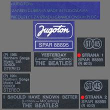 yu200 Yesterday ⁄ I Should Have Known Better ⁄ SPAR 88895 - R 6013  -BEATLES DISCOGRAPHY YUGOSLAVIA - pic 6